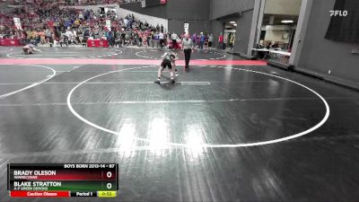 87 lbs Cons. Round 4 - Blake Stratton, A-F Green Demons vs Brady Oleson, Winneconne