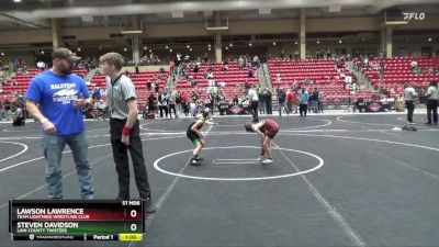 55 lbs Semifinal - Lawson Lawrence, Team Lightning Wrestling Club vs Steven Davidson, Linn County Twisters