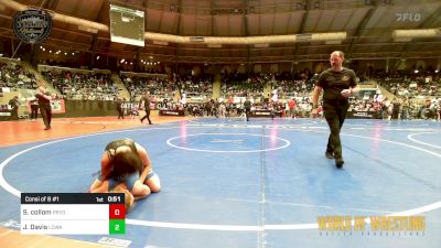 100 lbs Consi Of 8 #1 - Shiann Collom, Pryor Tigers vs Justice Davis, Lady Outlaw Wrestling Academy