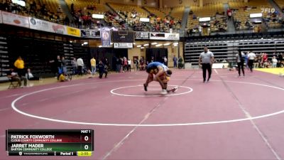 141 lbs Champ. Round 1 - Patrick Foxworth, Cloud County Community College vs Jarret Mader, Barton Community College