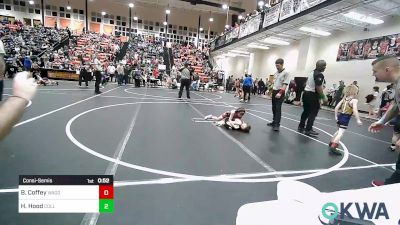 55 lbs Consolation - Brantlee Coffey, Wagoner Takedown Club vs Hudson Hood, Collinsville Cardinal Youth Wrestling