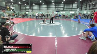 80 lbs Round 1 (6 Team) - Kian Green, JEFFERSON WRESTLING CLUB vs Maddox Moore, GREAT NECK WC - GREEN