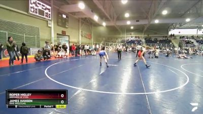 150 lbs Cons. Round 3 - Roper Higley, Brothers Of Steel vs James Hansen, Ririe Wrestling