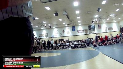 120 lbs Semis & Wb (16 Team) - Jordan Korreckt, North Miami vs Dakota Sprunger, South Adams