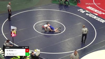 117 lbs Consi Of 32 #1 - Bryer Mickel, Central vs Bryce Perrine, Wattsburg