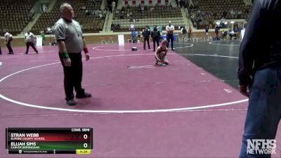 106 lbs Cons. Semi - Stran Webb, Elmore County School vs Elijah Sims, Carver Birmingham