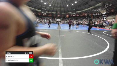 90 lbs Round Of 32 - Myles Gover, Vinita Kids Wrestling vs Hunter Villines, Weatherford Youth Wrestling