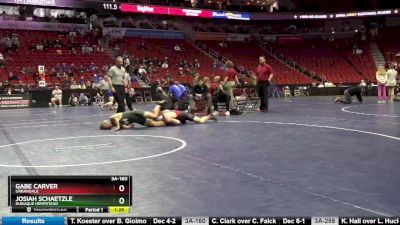 3A-160 lbs 3rd Place Match - Gabe Carver, Urbandale vs Josiah Schaetzle, Dubuque Hempstead