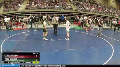 99 lbs Cons. Round 3 - Carl Bargar, Sanderson Wrestling Academy vs Conley Evans, Sanderson Wrestling Academy