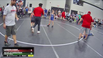 82 lbs Round 3 - Cameron Gurski, Stratford Youth Wrestling vs Nicholas Nordstrom, Cane Bay Cobras