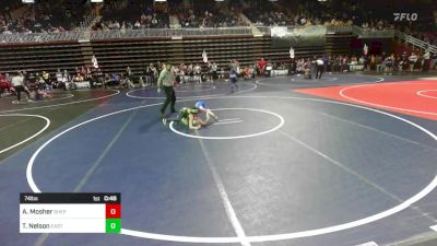 74 lbs Semifinal - Axton Mosher, Shepherd WC vs Teegan Nelson, Eastside United WC