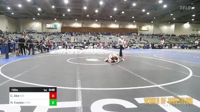 76 lbs Consi Of 8 #2 - Calvin Ake, Rock Of Redmond Wrestling vs Noah Espejo, Elite Force Wrestling Club