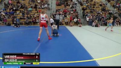 115 lbs Cons. Round 2 - Reid Nicklay, LAW - Lacrosse Area Wrestlers vs Lane Hague, Victory School Of Wrestling