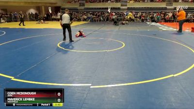 45 lbs Semifinal - Maverick Lembke, Westfield vs Coen McDonough, ANML