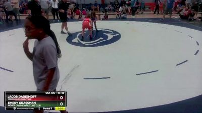 53-59 lbs Round 1 - Jacob Dadiomoff, Young Guns Nashville vs Emery Grassman, Higher Calling Wrestling Club