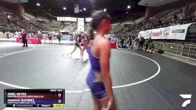 112 lbs Quarterfinal - Ariel Reyes, Hanford Bullpups Wrestling Club vs Hannah Ramirez, Sunnyvale Wrestling Club