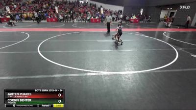 54 lbs Cons. Round 2 - Jaxten Phares, JJ`s Club Wrestling vs Corbin Benter, Valders