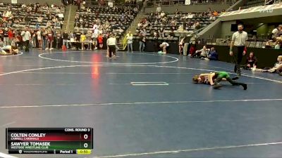 55 lbs Cons. Round 3 - Sawyer Tomasek, Westside Wrestling Club vs Colten Conley, Carroll Cardinals