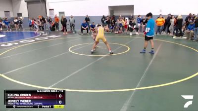 119 lbs Round 1 - Jewely Weber, Valdez Youth Wrestling Club Inc. vs Kiauna OBrien, Bethel Freestyle Wrestling Club