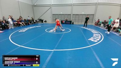 164 lbs Round 1 (8 Team) - Kaylie Baker, Washington vs GWENNIE WIGHT, Georgia Red