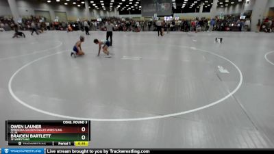 100 lbs Cons. Round 3 - Braiden Bartlett, 3F Wrestling vs Owen Launer, Nebraska Golden Eagles Wrestling Club