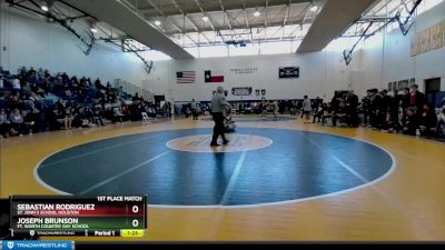 190 lbs 1st Place Match - Joseph Brunson, Ft. Worth Country Day School vs Sebastian Rodriguez, St. John`s School Houston