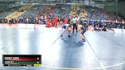 125 lbs Finals (8 Team) - Robert Sherk, Concordia-Moorhead vs Zane Ely, Aurora Universtiy