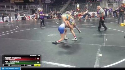 117 lbs Quarterfinal - Alena Williams, Team Arkansas vs Mia Hargrove, Team Colorado