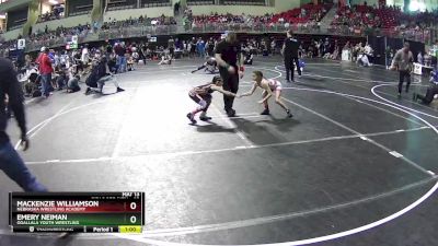 65 lbs Semifinal - Emery Neiman, Ogallala Youth Wrestling vs Mackenzie Williamson, Nebraska Wrestling Academy