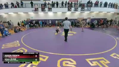 115 lbs Semifinal - Noah Irvine, Lander Middle School vs Jaxson French, Cody Middle School