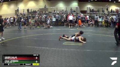 80 lbs Quarterfinals (8 Team) - Javier Salas, Indiana Outlaws vs Cole Lemberg, MO Outlaws