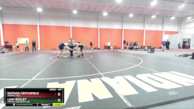 197 lbs Semifinal - Liam Begley, Marian University (IN) vs Nathan Critchfield, Indiana Tech