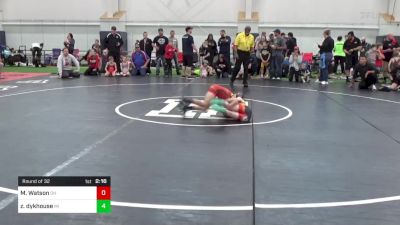 60-M Mats 6-10 8:00am lbs Round Of 32 - Marcus Watson, OH vs Zeth Dykhouse, MI