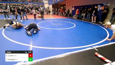 100 lbs 3rd Place - Emerson Luxton, Bartlesville Wrestling Club vs Zayne Chappell, Tulsa Blue T Panthers