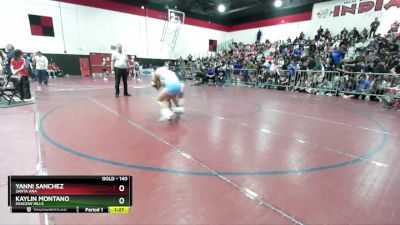 140 lbs 1st Place Match - Kaylin Montano, Shadow Hills vs Yanni Sanchez, Santa Ana