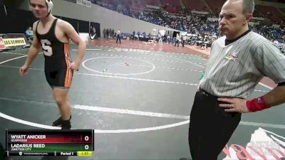 4A-195 lbs Quarterfinal - Wyatt Anicker, Scappoose vs Ladarius Reed, Junction City