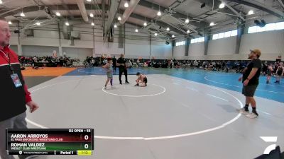 55 lbs Quarterfinal - Roman Valdez, Wesley Club Wrestling vs Aaron Arroyos, El Paso Enforcers Wrestling Club