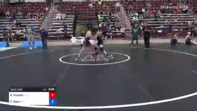 55 kg Consi Of 8 #2 - Benjamin Aranda, Cleveland Regional Training Center vs Tyler Klein, Wisconsin