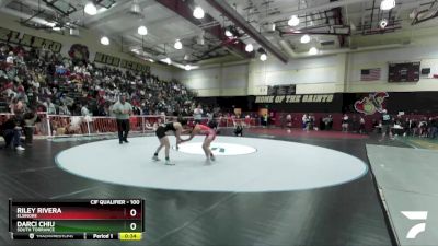 100 lbs Cons. Round 3 - Darci Chiu, South Torrance vs Riley Rivera, Elsinore