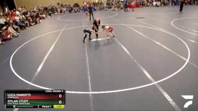 82 lbs Cons. Round 2 - Dylan Utley, East Ridge Wrestling vs Luca Mariotti, Minnesota