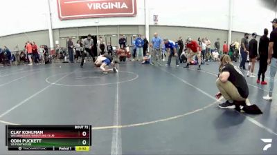 70 lbs Cons. Round 4 - Odin Puckett, VB FIGHTHOUSE vs Clay Kohlman, Williamsburg Wrestling Club