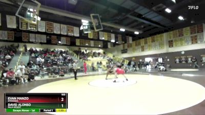 165 lbs Semifinal - Evan Manzo, Etiwanda vs David Alonso, Palm Desert