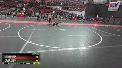 66 lbs Semifinal - Miles Maes, De Pere Youth vs Leon Breza, Pirate Mat Club