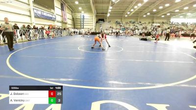 105 lbs Rr Rnd 2 - Joshua Dobson, SEO Wrestling Club vs Aidin Vanicky, Grit Mat Club Red