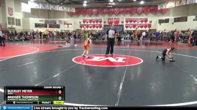 50 lbs Champ. Round 1 - Bridger Thompson, Humboldt Wildcat Wrestling vs Buckley Meyer, ANML