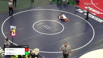 110 lbs Consi Of 32 #2 - Brock Holmes, North Schuylkill vs Hunter Berry, Sugar Valley