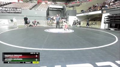 92 lbs 5th Place Match - Maximus Fregoso, Swarm Wrestling Club vs Jaydeen Ahumada, California