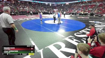 D1-144 lbs Champ. Round 1 - Rhadei Kuck, Homestead vs Cole Sarbacker, Stoughton