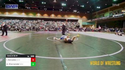 125 lbs Consi Of 32 #1 - Isaiah Gonzales, South Bakersfield High School vs Aiden Khorramdel, Wright Wrestling Academy