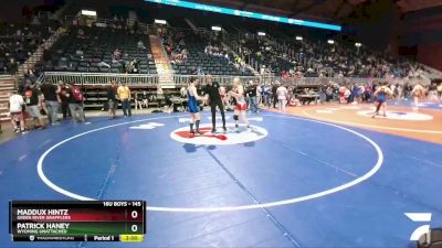 145 lbs Semifinal - Maddux Hintz, Green River Grapplers vs Patrick Haney, Wyoming Unattached